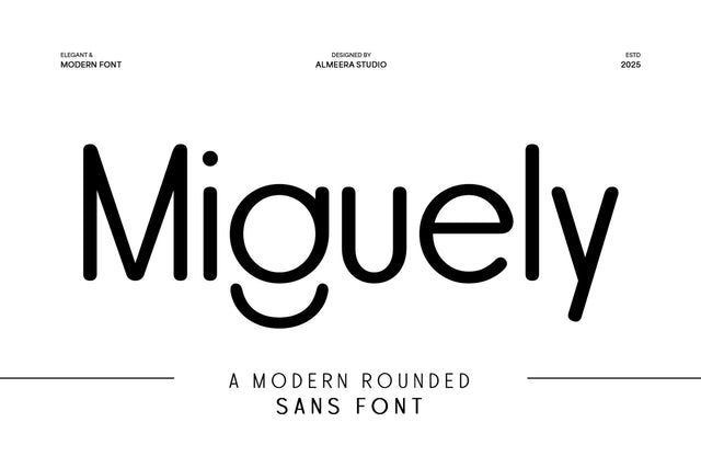 Miguely - A Modern Rounded Sans Font Font studioalmeera 