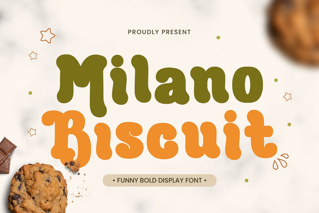 Milano Biscuit - Food Font Font Mozarella 
