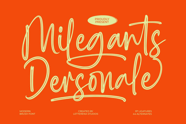 Milegants Dersonale - Modern Brush Font Font Letterena Studios 