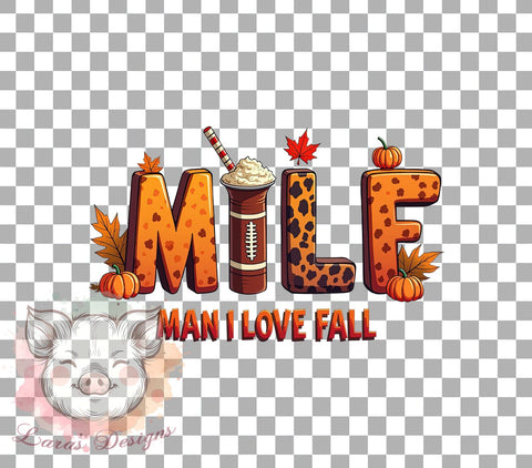 Milf PNG, Fall Football, Thankful, Sublimation Design, Digital Download, Autumn Sports, Football Lover, Thanksgiving Decor Sublimation Lara' s Designs 