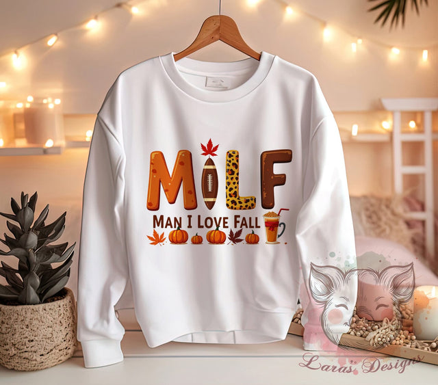 Milf PNG, Fall Football, Thankful, Sublimation Design, Digital Download, Autumn Sports, Football Lover, Thanksgiving Decor Sublimation Lara' s Designs 