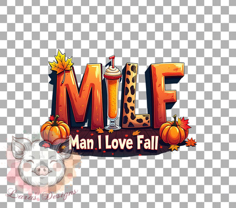 Milf PNG, Fall Football, Thankful, Sublimation Design, Digital Download, Autumn Sports, Football Lover, Thanksgiving Decor Sublimation Lara' s Designs 