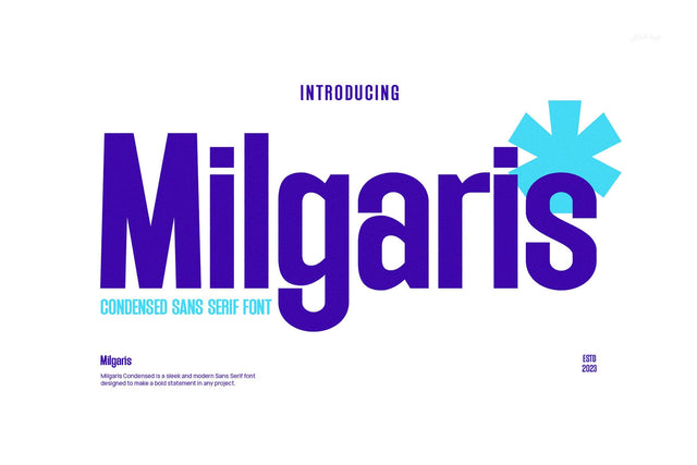 Milgaris - Modern Condensed Sans Serif Font studioalmeera 