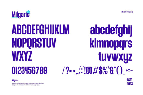 Milgaris - Modern Condensed Sans Serif Font studioalmeera 