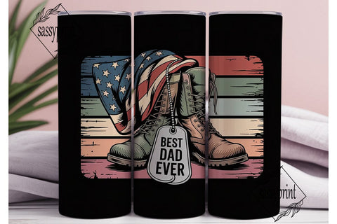 Military Dad 20oz Tumbler Wrap Sublimation sassyprint 