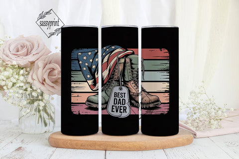 Military Dad 20oz Tumbler Wrap Sublimation sassyprint 