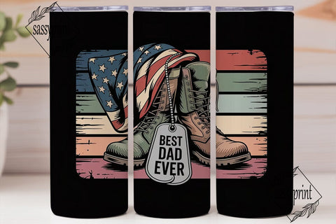 Military Dad 20oz Tumbler Wrap Sublimation sassyprint 