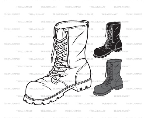 Military leather boot SVG TribaliumArtSF 