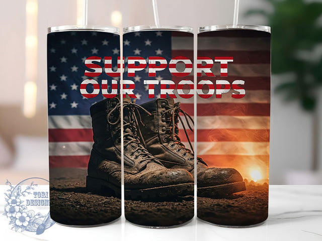 Military Patriotic Veteran Army Tumbler, Support Our Troops Tumbler, Patriotic Tumbler, USA Flag Tumbler, Veteran Tumbler, 20oz Sublimation Wrap, Army Pride Tumbler Sublimation ToriDesigns 