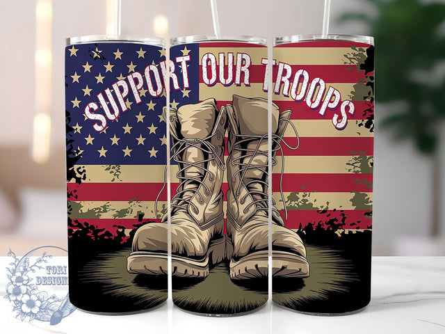 Military Patriotic Veteran Army Tumbler, Support Our Troops Tumbler, Patriotic Tumbler, USA Flag Tumbler, Veteran Tumbler, 20oz Sublimation Wrap, Army Pride Tumbler Sublimation ToriDesigns 
