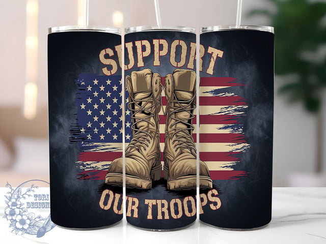Military Patriotic Veteran Army Tumbler, Support Our Troops Tumbler, Patriotic Tumbler, USA Flag Tumbler, Veteran Tumbler, 20oz Sublimation Wrap, Army Pride Tumbler Sublimation ToriDesigns 