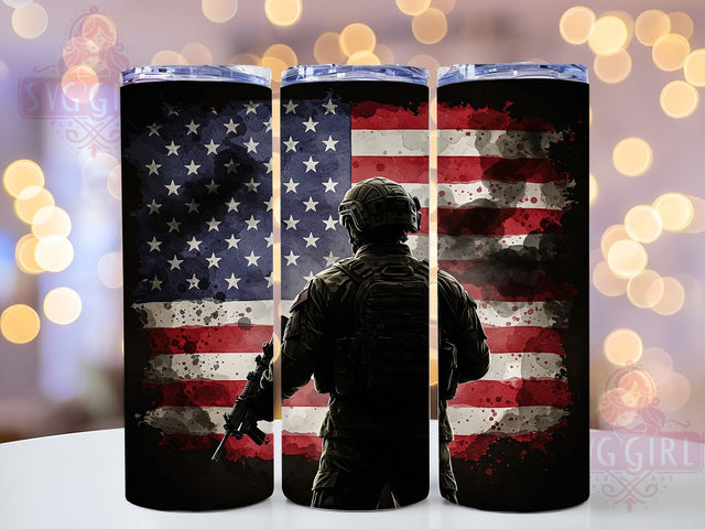 Military Soldier 20oz Tumbler Wrap, Military Tumbler Design, Patriotic Army Mug, USA Veteran Cup, Camouflage Soldier Wrap, Armed Forces Gift, Sublimation Tumbler Wrap Sublimation SvggirlplusArt 