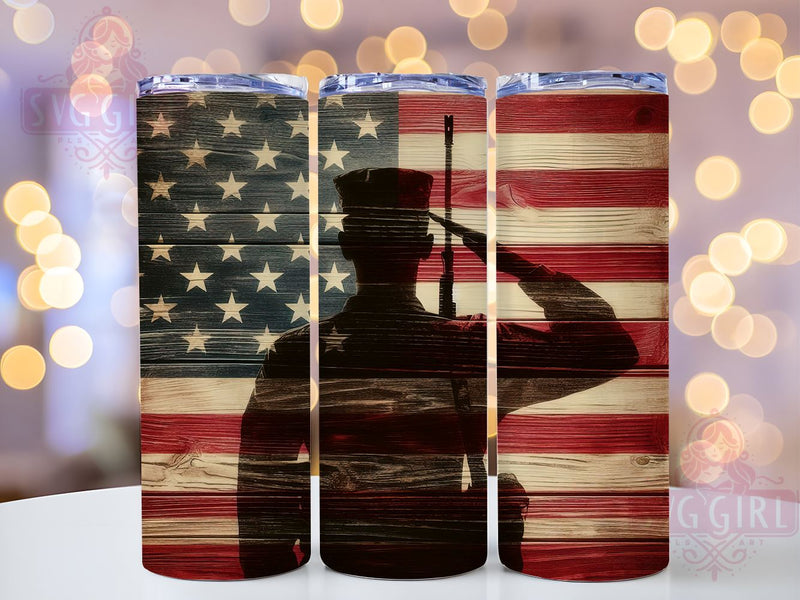 Military Veteran 20oz Tumbler Wrap Sublimation Design, Straight Tapered Tumbler Wrap, 4th of July Tumbler Png, Instant Digital Download Sublimation SvggirlplusArt 