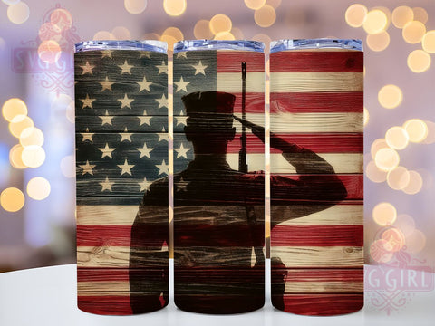 Military Veteran 20oz Tumbler Wrap Sublimation Design, Straight Tapered Tumbler Wrap, 4th of July Tumbler Png, Instant Digital Download Sublimation SvggirlplusArt 