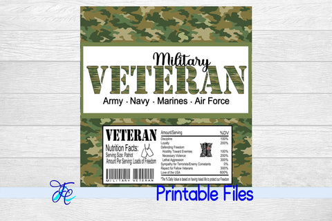 Military Veteran Candy Bar Wrapper 3D Paper Family Creations 