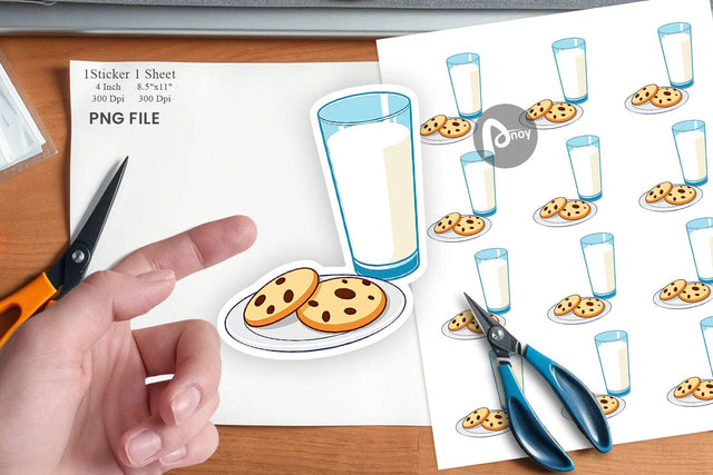 Milk and Cookie Sticker Sublimation artnoy 