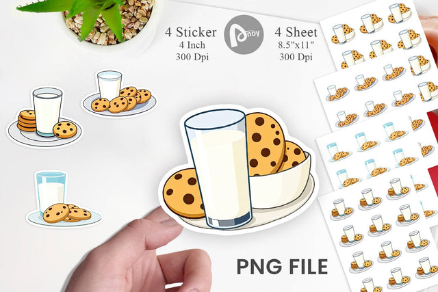 Milk and Cookie Sticker Sublimation artnoy 