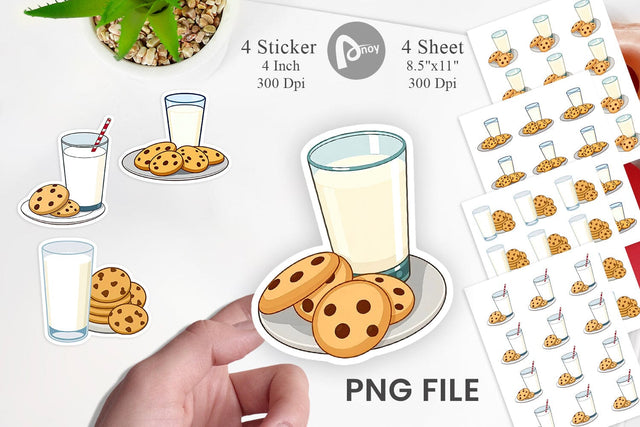 Milk and Cookie Sticker Sublimation artnoy 