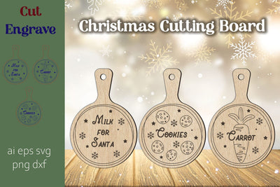 Milk and Cookies for Santa Cutting board svg SVG AnastasiyaArtDesign 