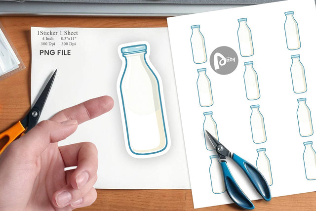 Milk Bottle Sticker Sublimation artnoy 