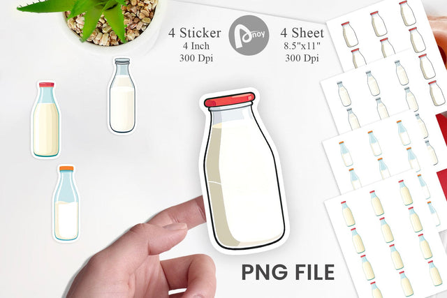 Milk Bottle Sticker Sublimation artnoy 