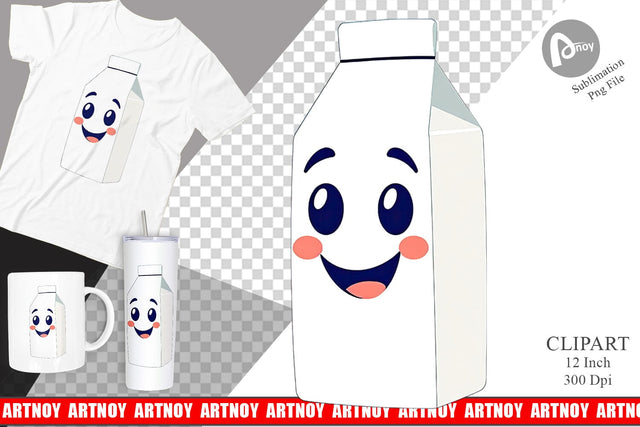 Milk Carton Clipart Sublimation artnoy 