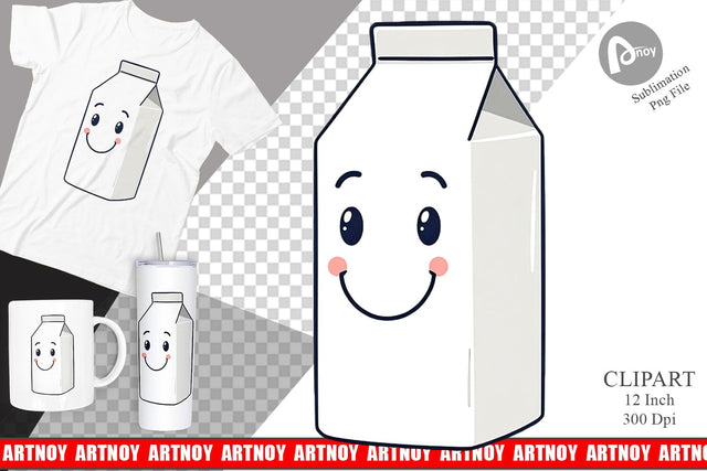 Milk Carton Clipart Sublimation artnoy 