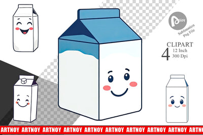 Milk Carton Clipart Sublimation artnoy 