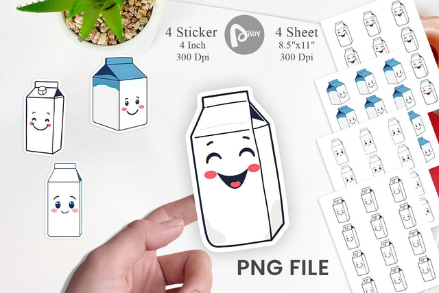 Milk Carton Sticker Sublimation artnoy 