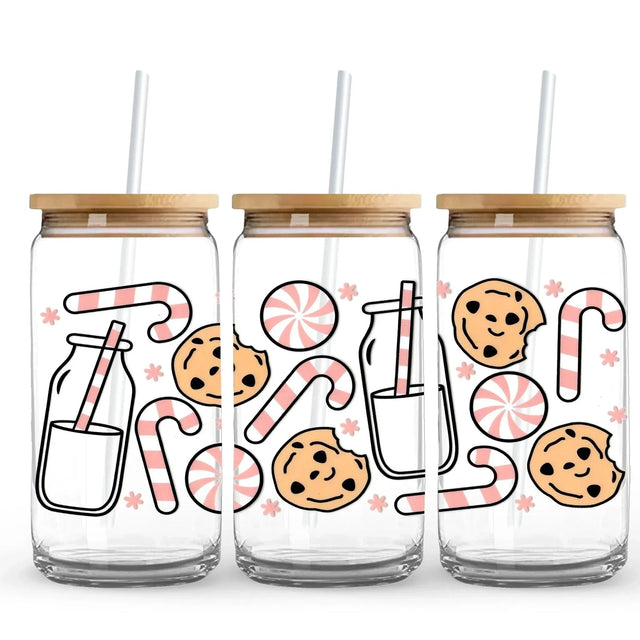 Milk, Cookies & Candy Canes 9.7 x 4.3 UV DTF Wrap Only (Cup NOT Included) Physical DIY Craft Warehouse 