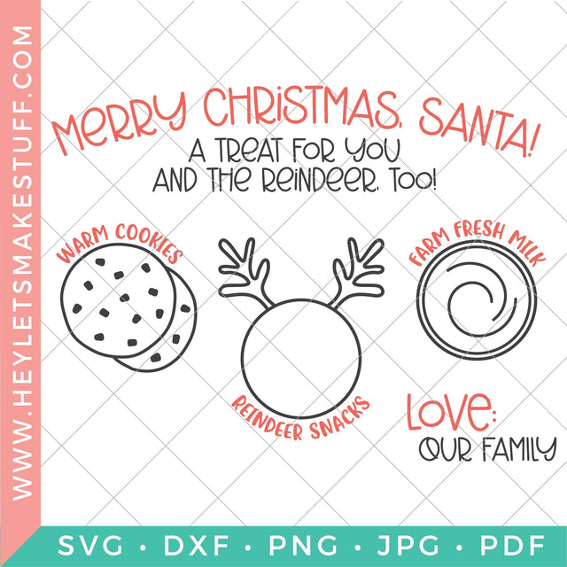 Milk + Cookies for Santa Tray SVG Hey Let's Make Stuff 