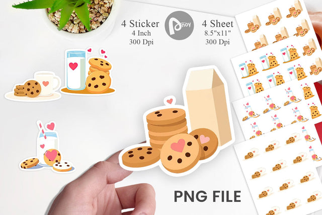 Milk Cookies Sticker Sublimation artnoy 