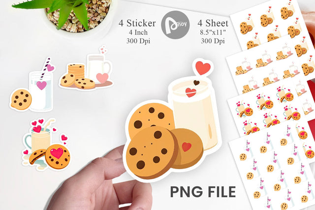 Milk Cookies Sticker Sublimation artnoy 