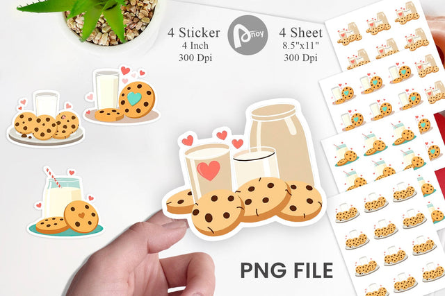 Milk Cookies Sticker Sublimation artnoy 