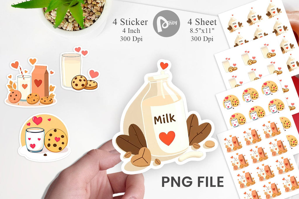 Milk Cookies Sticker - So Fontsy