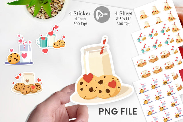 Milk Cookies Sticker Sublimation artnoy 