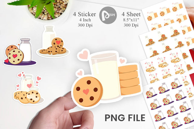 Milk Cookies Sticker Sublimation artnoy 
