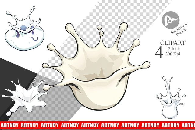 Milk Splash Clipart Sublimation artnoy 