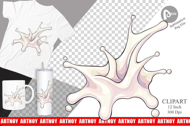 Milk Splash Clipart Sublimation artnoy 