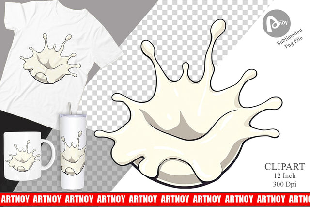 Milk Splash Clipart Sublimation artnoy 