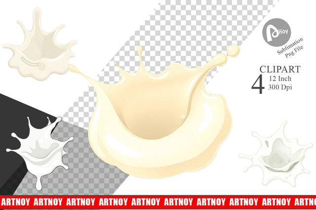Milk Splash Clipart Sublimation artnoy 