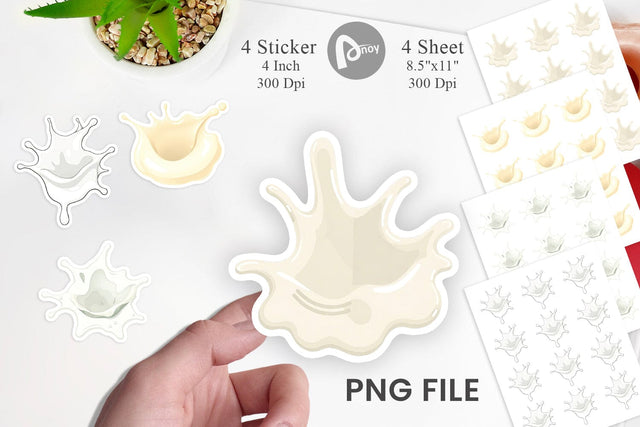 Milk Splash Sticker Sublimation artnoy 