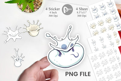 Milk Splash Sticker Sublimation artnoy 