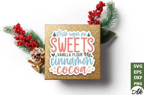 Milk sugar pie sweets vanilla flour cinnamon cocoa Stickers Design SVG akazaddesign 
