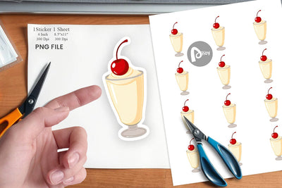 Milkshake with Cherry Sticker Sublimation artnoy 