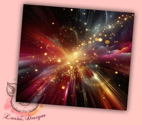 Milky Way Tumbler, Sparkly Space Design, Maroon and Yellow Tumbler, 20oz Tumbler Wrap, Sublimation Design, Abstract Space Art, Galaxy Tumbler, Cosmic Tumbler Wrap Sublimation Lara' s Designs 