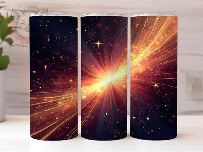 Milky Way Tumbler, Sparkly Space Design, Maroon and Yellow Tumbler, 20oz Tumbler Wrap, Sublimation Design, Abstract Space Art, Galaxy Tumbler, Cosmic Tumbler Wrap Sublimation Lara' s Designs 