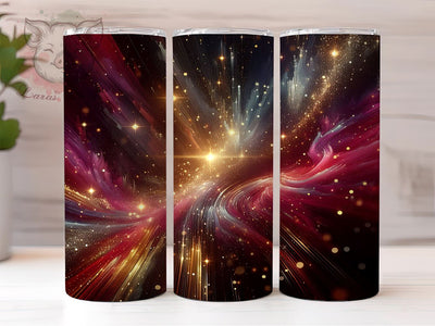 Milky Way Tumbler, Sparkly Space Design, Maroon and Yellow Tumbler, 20oz Tumbler Wrap, Sublimation Design, Abstract Space Art, Galaxy Tumbler, Cosmic Tumbler Wrap Sublimation Lara' s Designs 