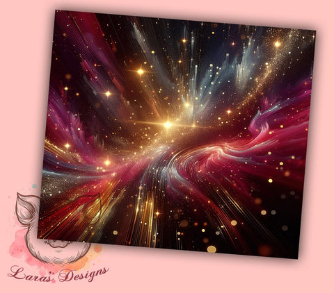 Milky Way Tumbler, Sparkly Space Design, Maroon and Yellow Tumbler, 20oz Tumbler Wrap, Sublimation Design, Abstract Space Art, Galaxy Tumbler, Cosmic Tumbler Wrap Sublimation Lara' s Designs 