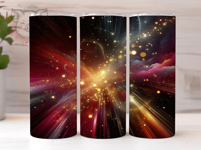 Milky Way Tumbler, Sparkly Space Design, Maroon and Yellow Tumbler, 20oz Tumbler Wrap, Sublimation Design, Abstract Space Art, Galaxy Tumbler, Cosmic Tumbler Wrap Sublimation Lara' s Designs 